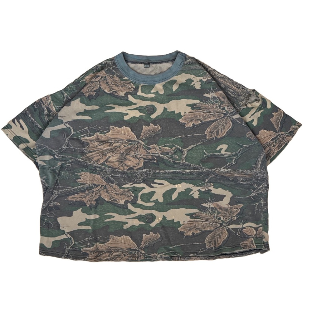 Vintage Camouflage Print Boxy Tee